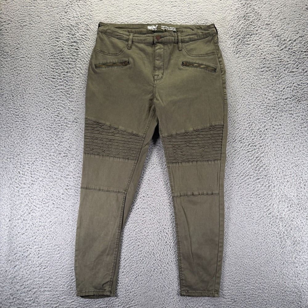 Mossimo Olive‎ Jeans Women's 16 Green Cotton Denim Straight High Rise Workwear